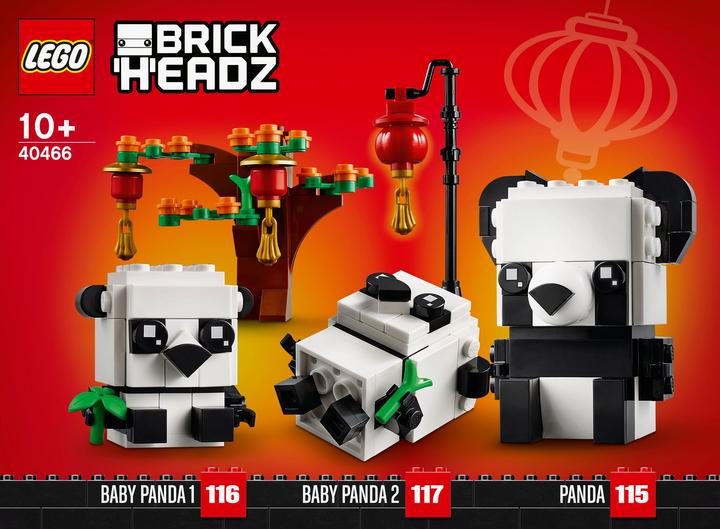 Produktbild LEGO Pandas fürs chinesische Neujahrsfest (40466, LEGO Brickheadz)