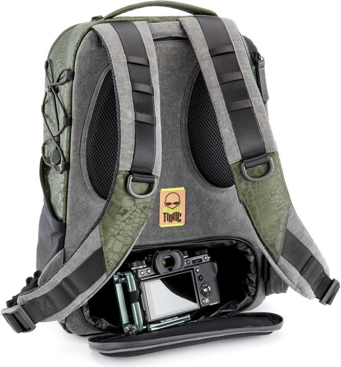 Actual product image 3 Legged Thing Toxic Valkyrie Camera Backpack M Water Resistant "Frog" Pocket Emerald