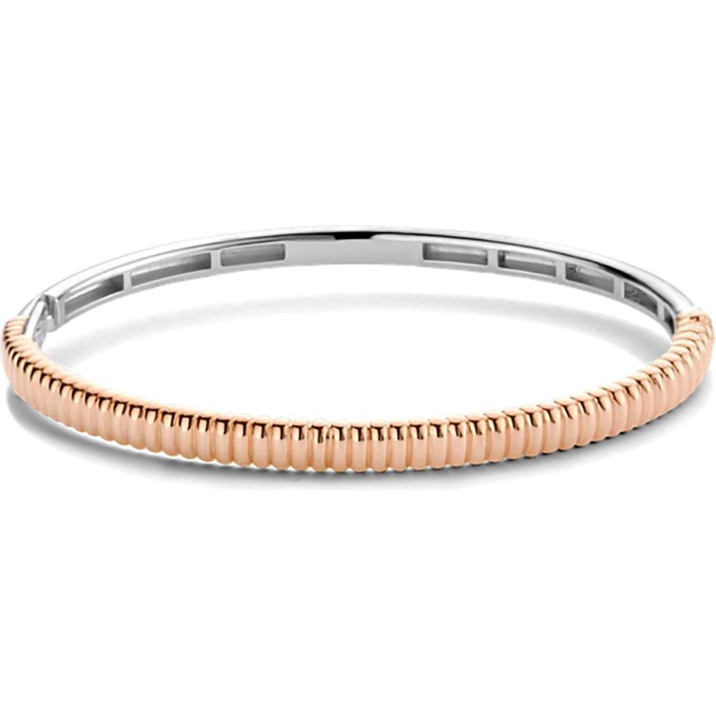 Ti Sento Milano, Armschmuck, Armreif mit Rippenstruktur rosévergoldet 2956SR, (6 cm, 925 Sterling Silber)