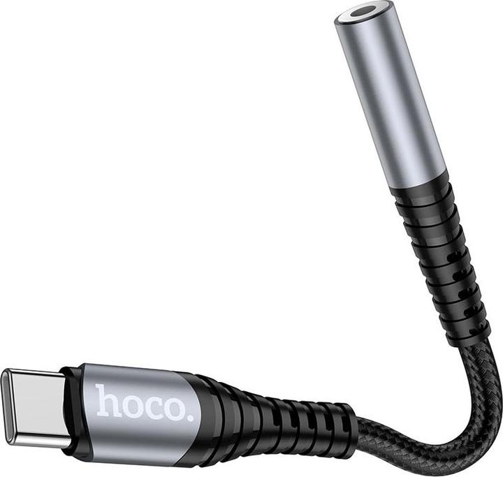 Actual product image Hoco - Audio Cable Adapter (LS33) - Type-C to Jack 3.5mm - Grey (Digital -> Analog)