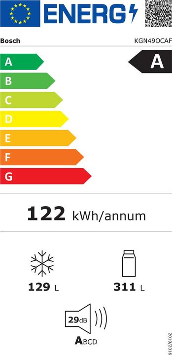 Energy Label Bosch Hausgeräte KGN49OCAF Fridge/freezer combination (440 l)