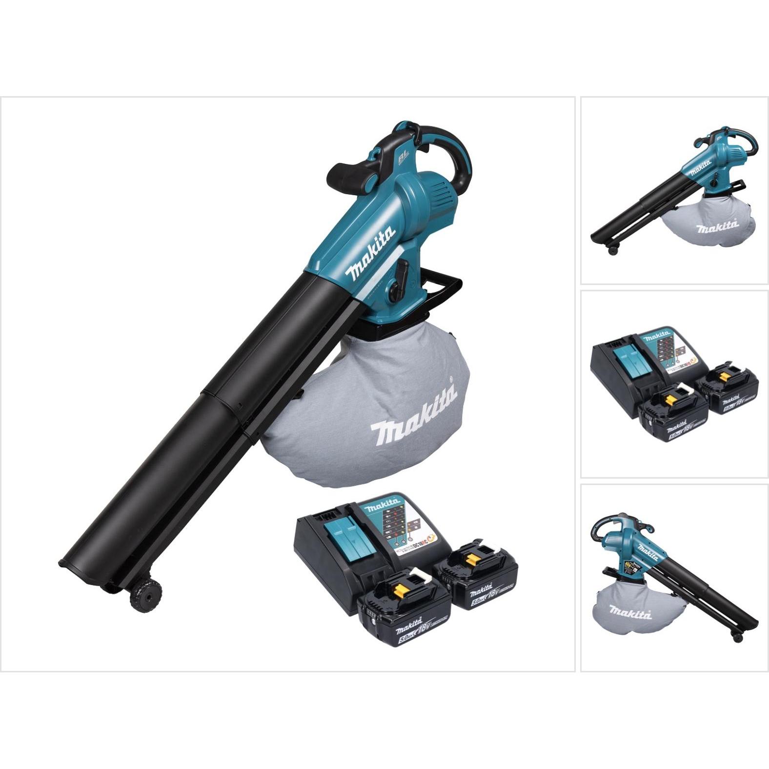 Makita, Laubsauger + Laubbläser, DUB 187 RT2 Akku LaubblÃ¤ser und Laubsauger 18 V Brushless + 2x Akku 5,0 Ah + LadegerÃ¤...