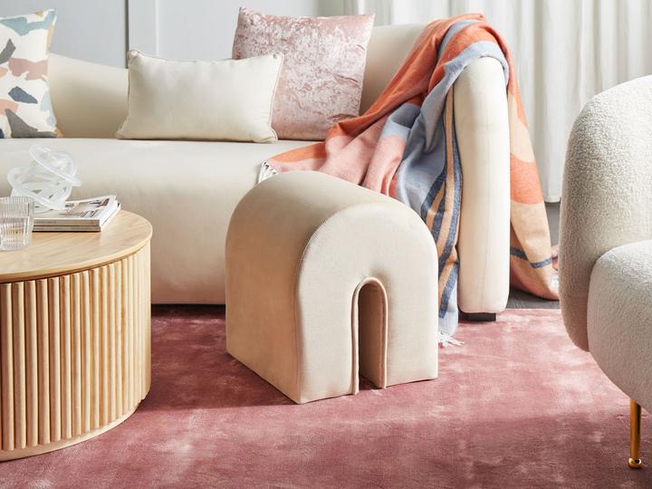 Immagine prodotto Beliani Pouf in tessuto di velluto beige 35 x 42 x 42 cm MODOC