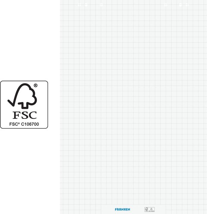 Image du produit Franken Bloc flipchart, 20 feuilles, quadrillé, 680 x 980 mm blanc, blanchi sans chlore, 80 g/qm
