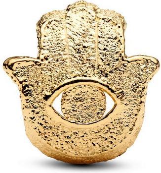 Image du produit Pandora Textured Hamsa Hand Mini Charm (Acier inoxydable, Plaqué or)