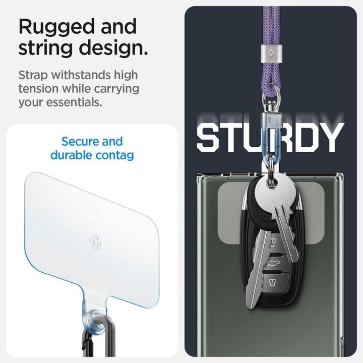 Produktbild Spigen Universal Strap Set Crossbody& Wrist zestaw smyczy do telefonu fioletowy/deep purple AFA