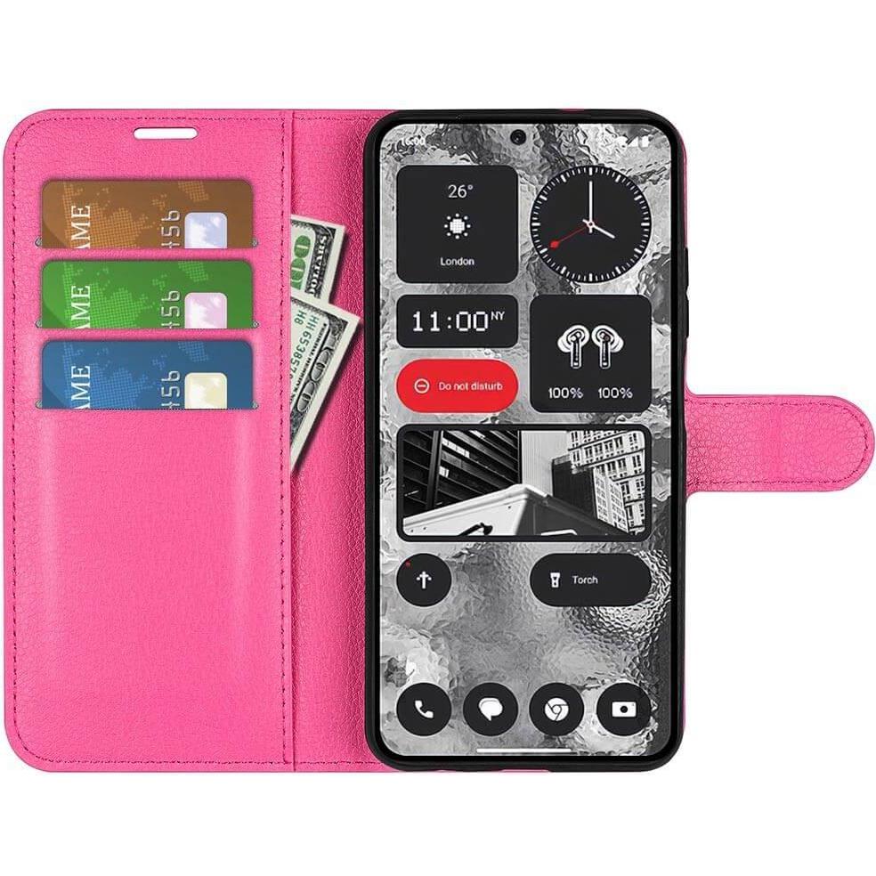 Thumbnail - Cover-Discount Nothing Phone (2) - Leder Etui Hülle pink (Nothing Phone (2)), Smartphone Hülle, Pink