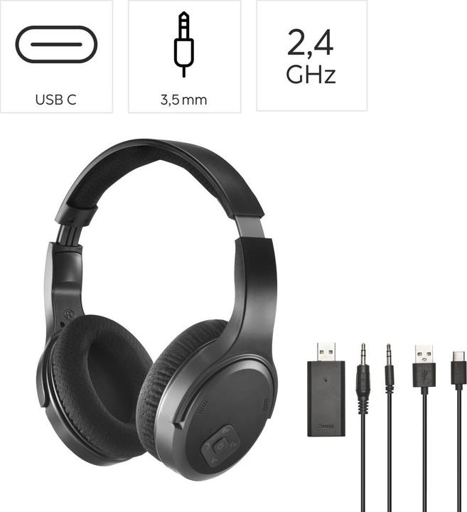Actual product image Hama TV headphones (No noise cancelling, 2.50 h, Cable)