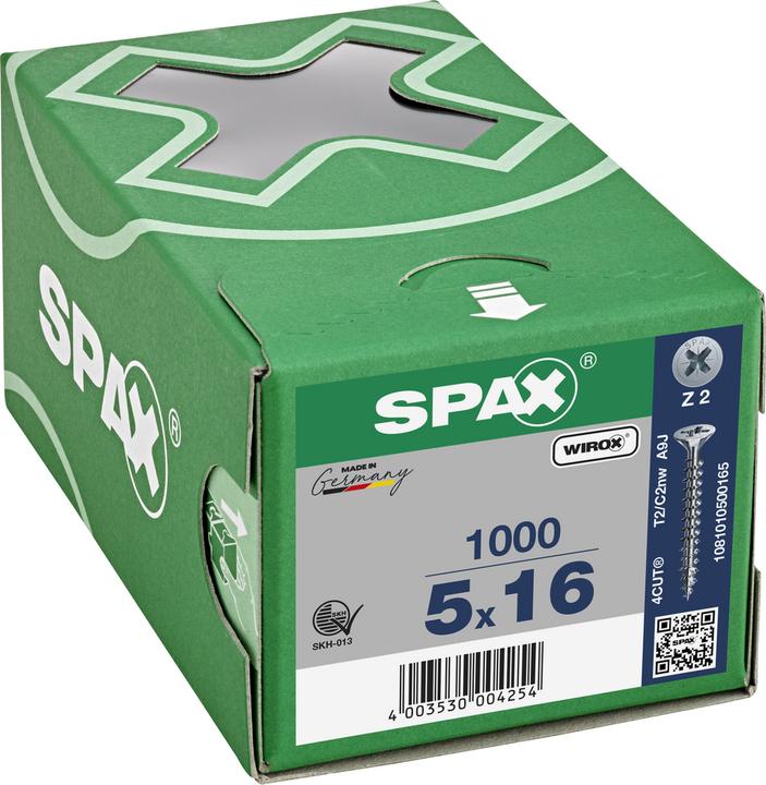 Produktbild Spax Senkmultikopf Kreuzschlitz Z2 Vollgewinde Wirox (1000 Schrauben pro Stück)