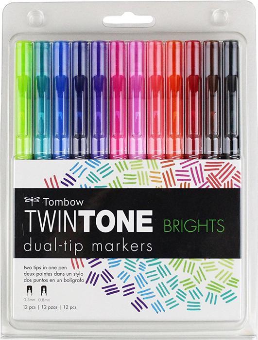 Produktbild Tombow Marker TwinTone helle Farben (12x)