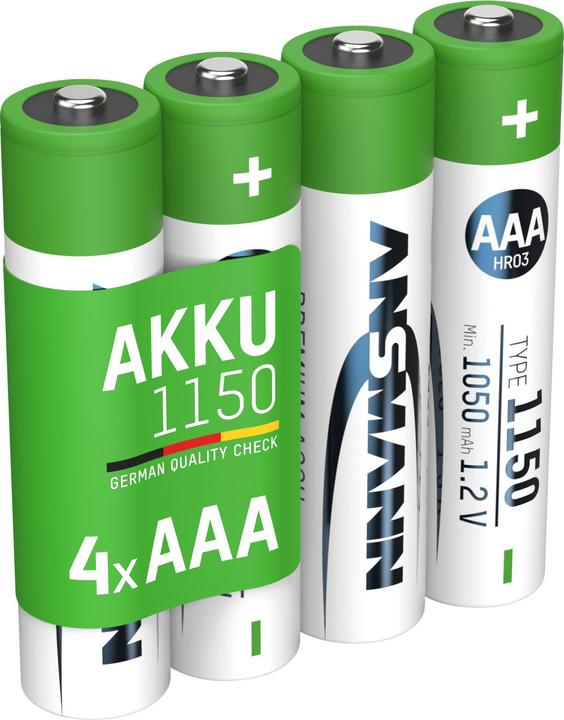 Actual product image Ansmann NiMH battery Micro AAA type 1150 (min. 1050 mAh) (4 pcs., AAA, 1050 mAh)