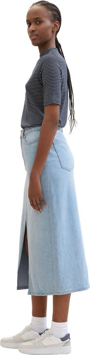 Actual product image Tom Tailor Used Light Stone Blue Denim Midi Skirt for Women (XS)