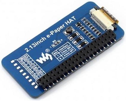 Actual product image WaveShare 250x122 2.13inch Black White E-Ink Display Raspberry Pi HAT