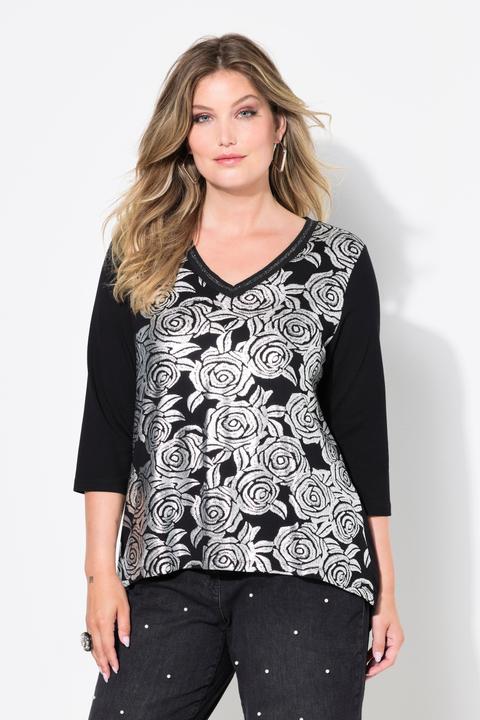 Produktbild Miamoda T-Shirt, A-Linie, silbernes Rosenmuster (48)