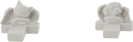 MICA Living Grabdeko Kreuz Hund/Katze - ca. 9 x 12 x 7,5 cm - 1 Stück