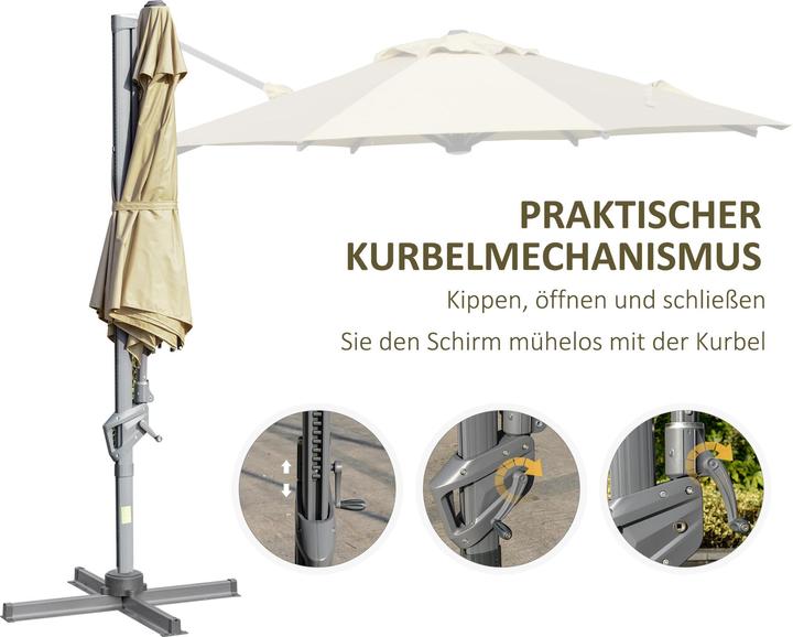 Actual product image Outsunny Parasol with adjustable tilt system (3 m)