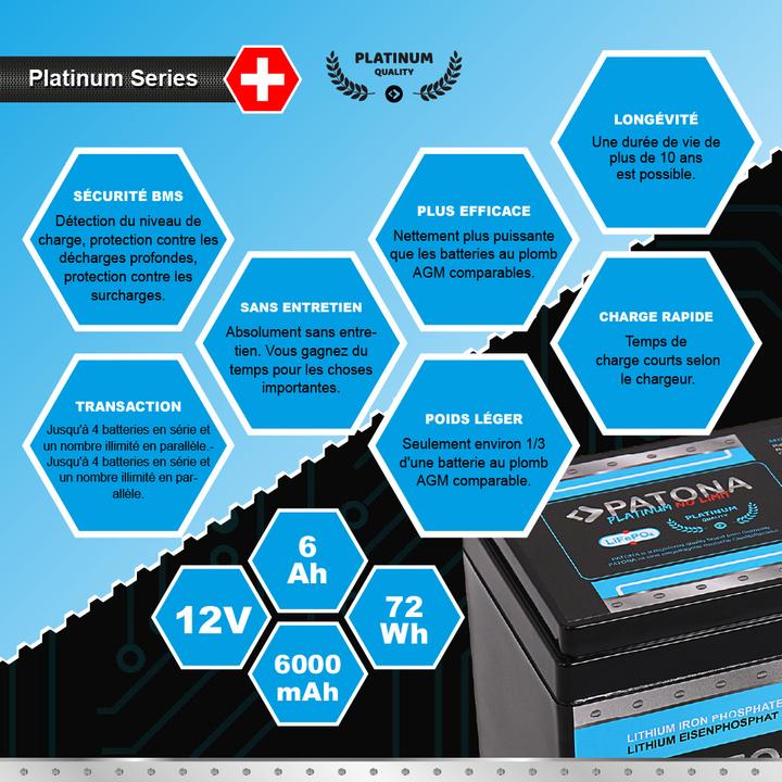 Immagine prodotto Patona Batteria al platino (12 V, 6 Ah)