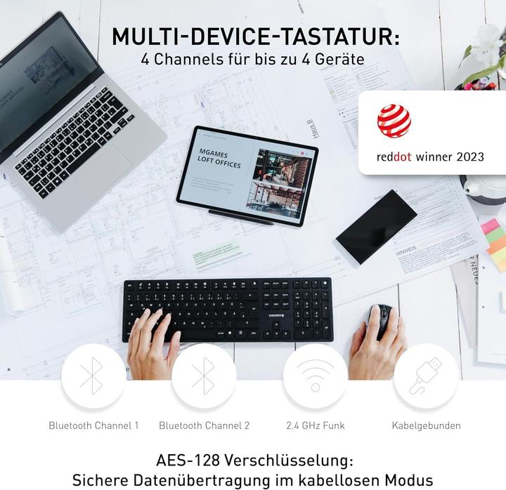 Produktbild CHERRY Kb Mx Ultra Low Profile (Englisch International, Kabellos)