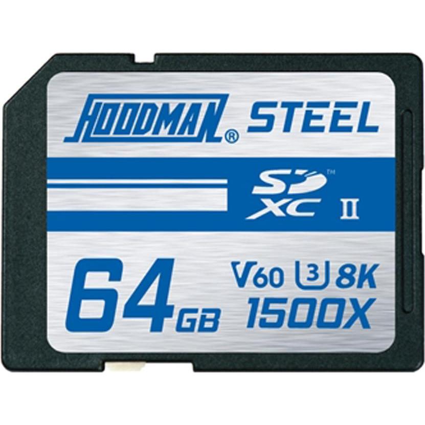 Hoodman 64GB 1500X-SDXC UHS-II Class 10 U3 8K V60 (64 GB, SDXC, U1, UHS-II), Speicherkarte