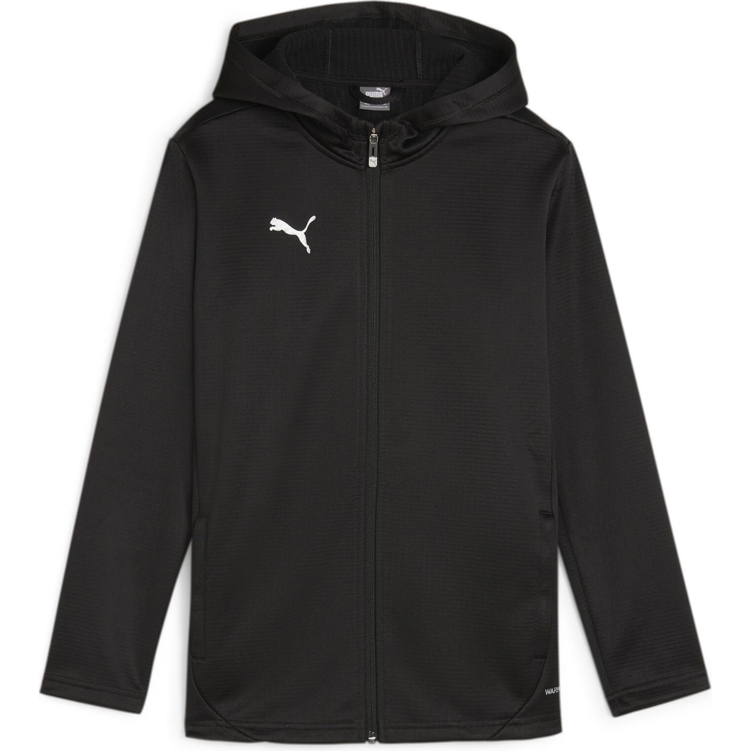 Puma, Jungen, Laufjacke, teamFINAL Training Fleece Jkt Jr (128), Schwarz, 128