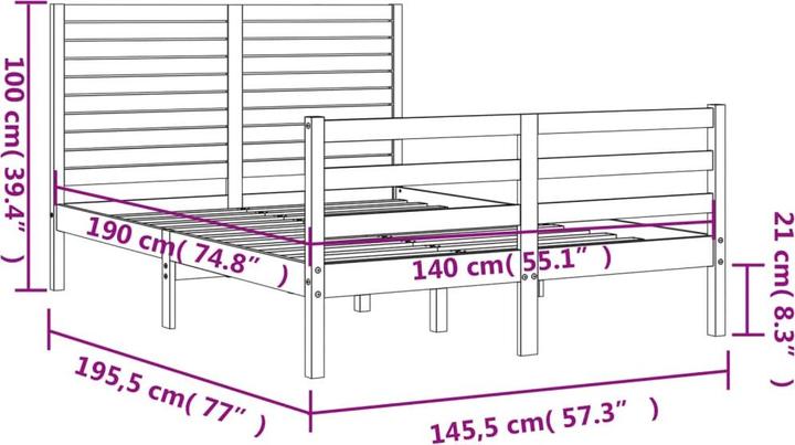 Image du produit vidaXL Bettrahmen (140 x 190 cm)