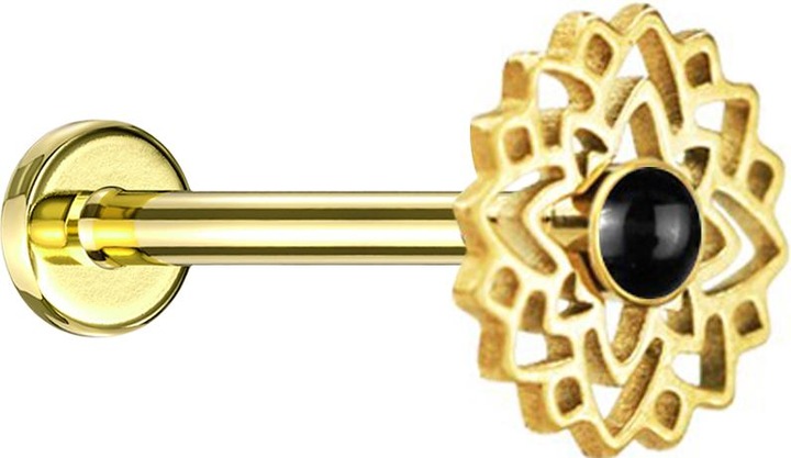 Produktbild Star Piercing Flared Tunnel schwarz Gasmaske (Chirurgenstahl 316L, Mineralisch, ohne Messing)