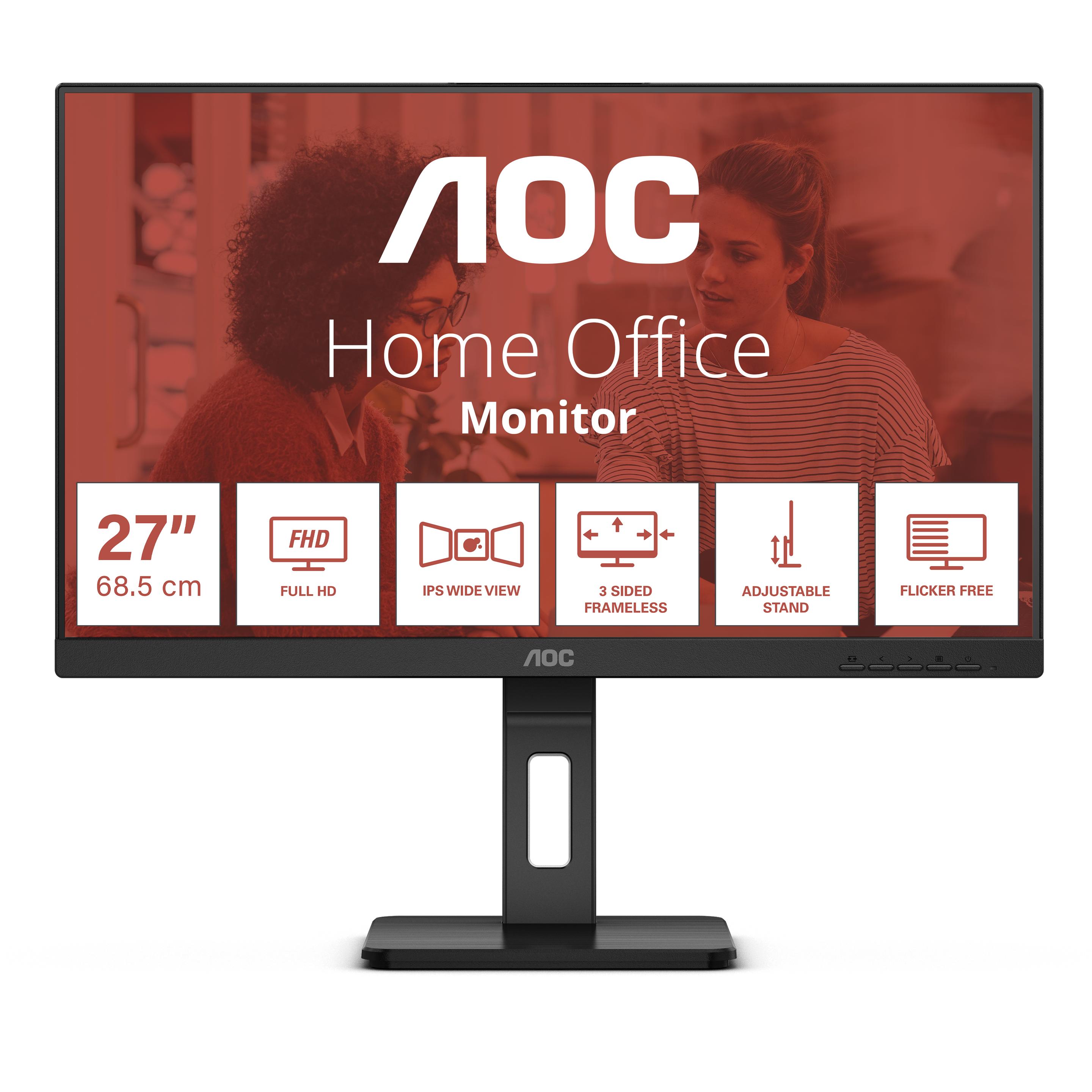 AOC 27E3QAF (1920 x 1080 Pixel, 27"), Monitor, Schwarz