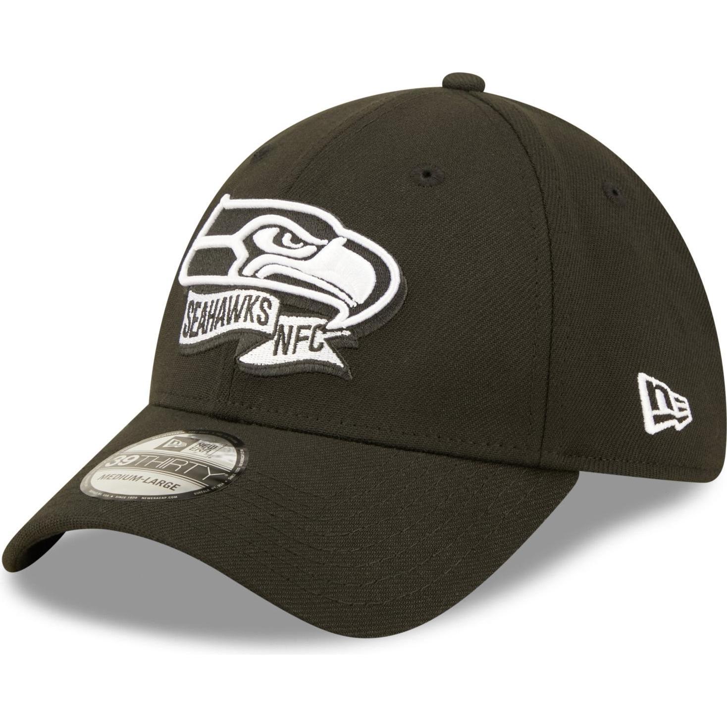 New Era, Herren, Cap, 39Thirty Cap - SIDELINE 2022 Seattle Seahawks - L/XL, Schwarz, (L)