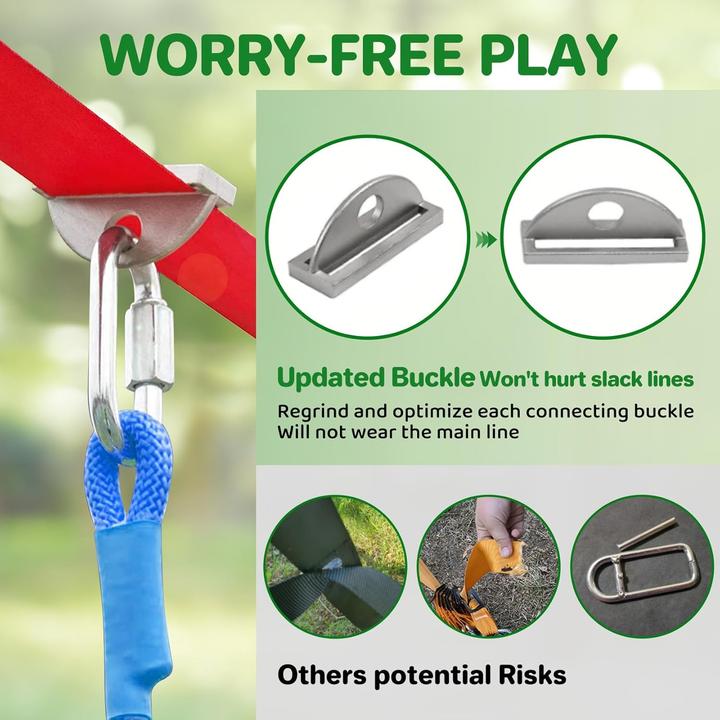 Produktbild Dripex Ninja Slackline Set mit Hindernisparcours (30m, 10 Hindernisse) (30 m)