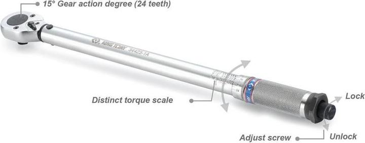 Image du produit King tony 342231A Pro, clé dynamométrique 1/4 pouce (1/4", 5 Nm, 25 Nm)