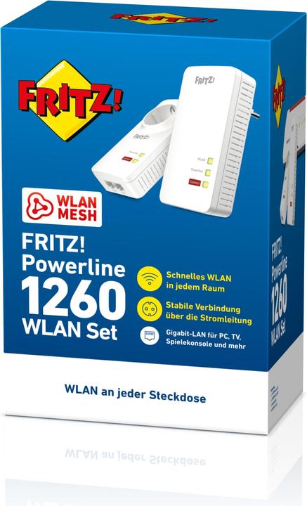 Productafbeelding AVM FRITZ!Powerline 1260 WLAN Set (1200 Mbit/s)
