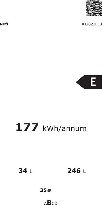 Etichetta energetica Neff Frigorifero da incasso (280 l)