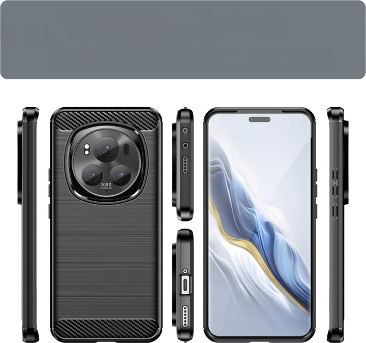 Image du produit Cover-Discount Honor Magic6 Pro - Housse métallique aspect carbone noir (Honor Magic6 Pro)