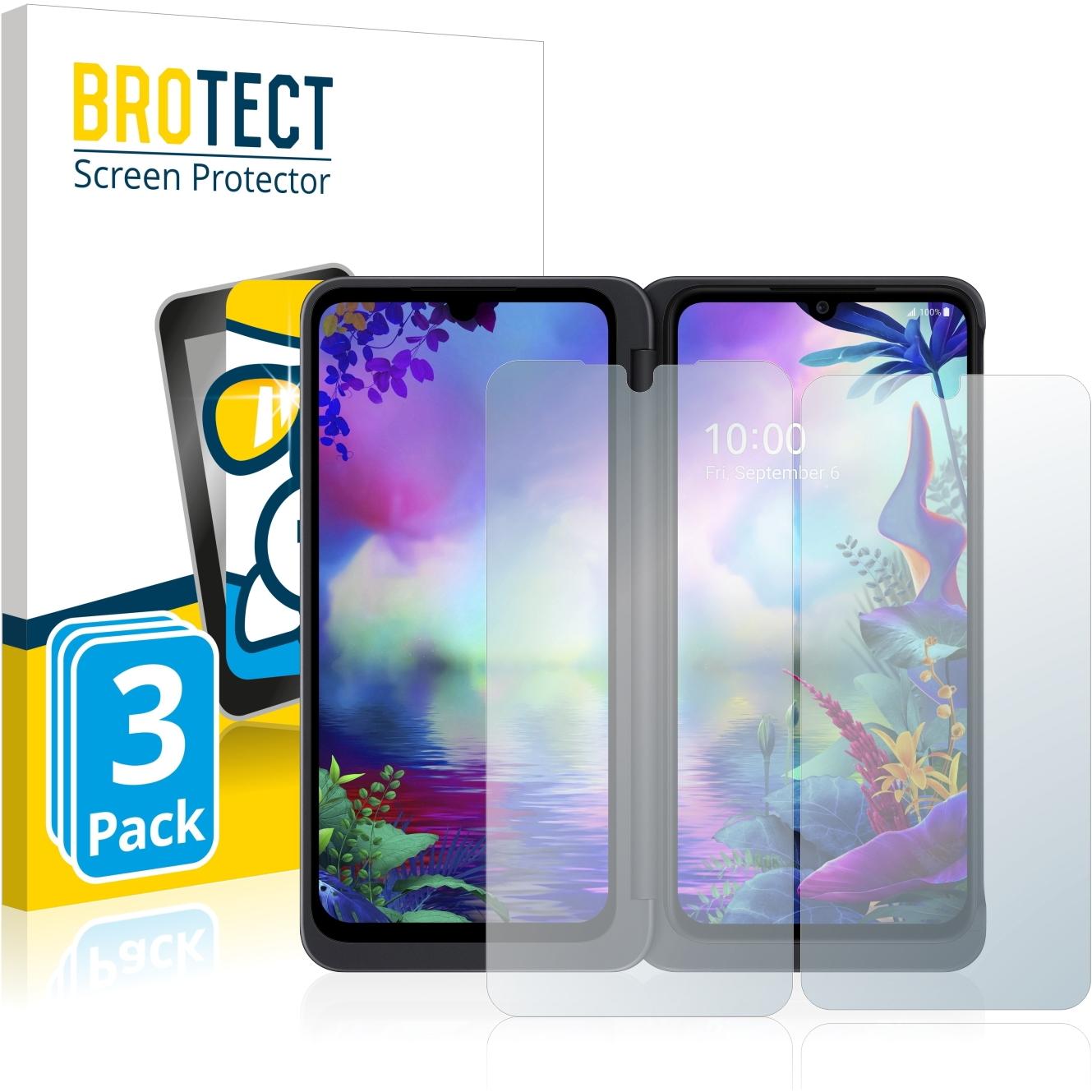 BROTECT AirGlass Panzerglasfolie (3 Stück, LG G8X ThinQ), Smartphone Schutzfolie, Transparent