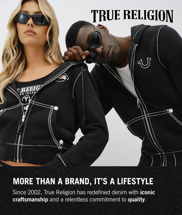 Produktbild True Religion Felpa con Cappuccio Classica con Logo e Cerniera (XXL)