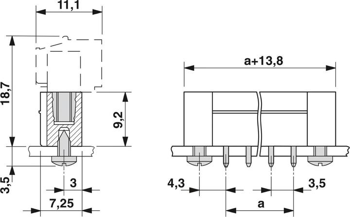Produktbild Phoenix Contact Buchsengehäuse-Platine MCV Polzahl Gesamt 17 Rastermass: 3.5 mm 1843376 50 St.