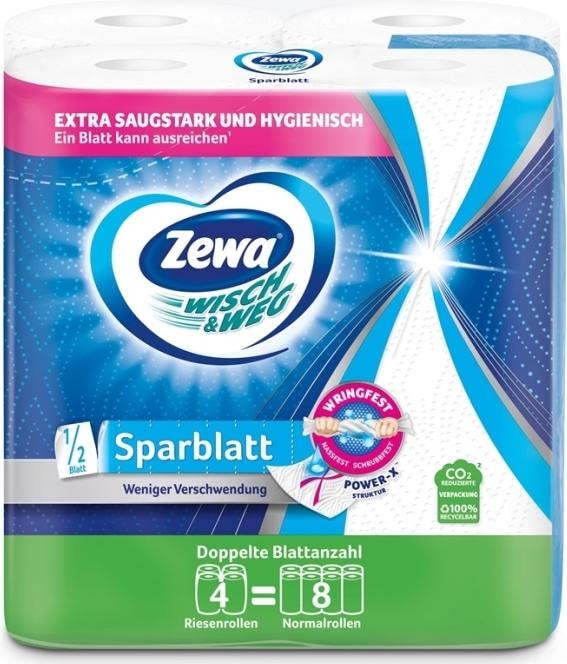 Zewa Wipe & Away economy sheet, 4 pieces (4 x)