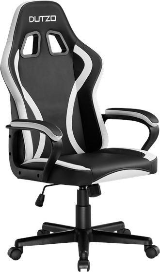 Dutzo DASH Junior Gamer Stol - Sort / Hvid - PU Lder - Op til 110 kg