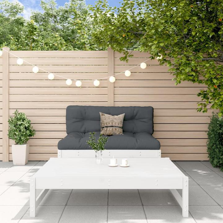 Image du produit VidaXL 2-tlg. Garten-Lounge-Set mit Kissen Weiss Massivholz