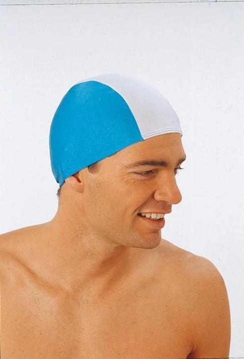 Actual product image Beco Beermann GmbH & Co. KG Men's textile swimming cap, blue/white, One Size