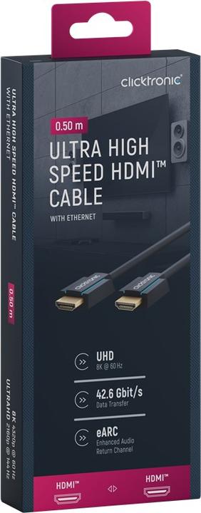 Actual product image clicktronic Ultra High Speed HDMI Cable (0.50 m, HDMI, 2.1)