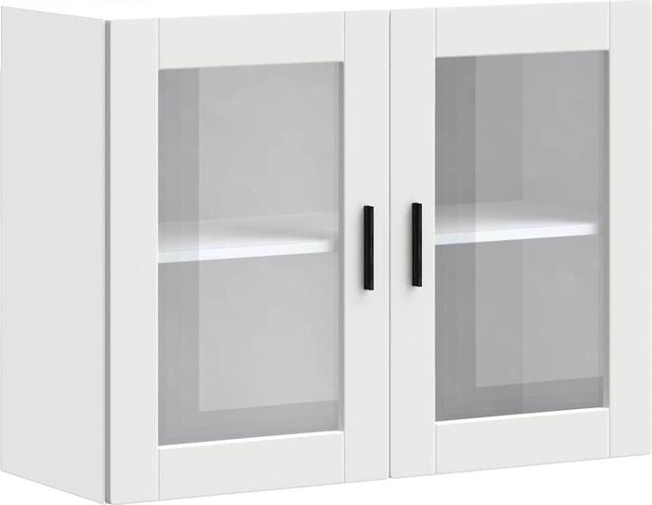 Image du produit VidaXL Armoire suspendue de cuisine avec porte vitrée Porto Blanc Armoire murale de cuisine (80 x 31 x 60 cm)
