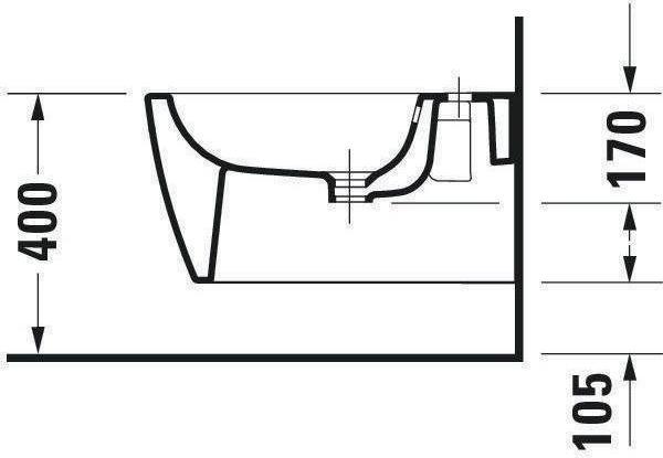 Produktbild Duravit Wand-Bidet ME by Starck m ÜL m HLB 370x570mm 1 HL we seidenmatt