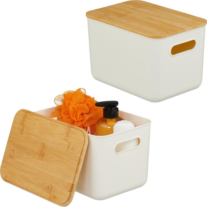 Relaxdays 2x storage box (26 cm, 2x)