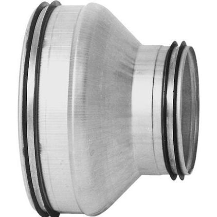 Lindab, Belüftungssystem, Reduktion RCU 125-100, kort, centrisk med nippel-/nippeltilslutning.