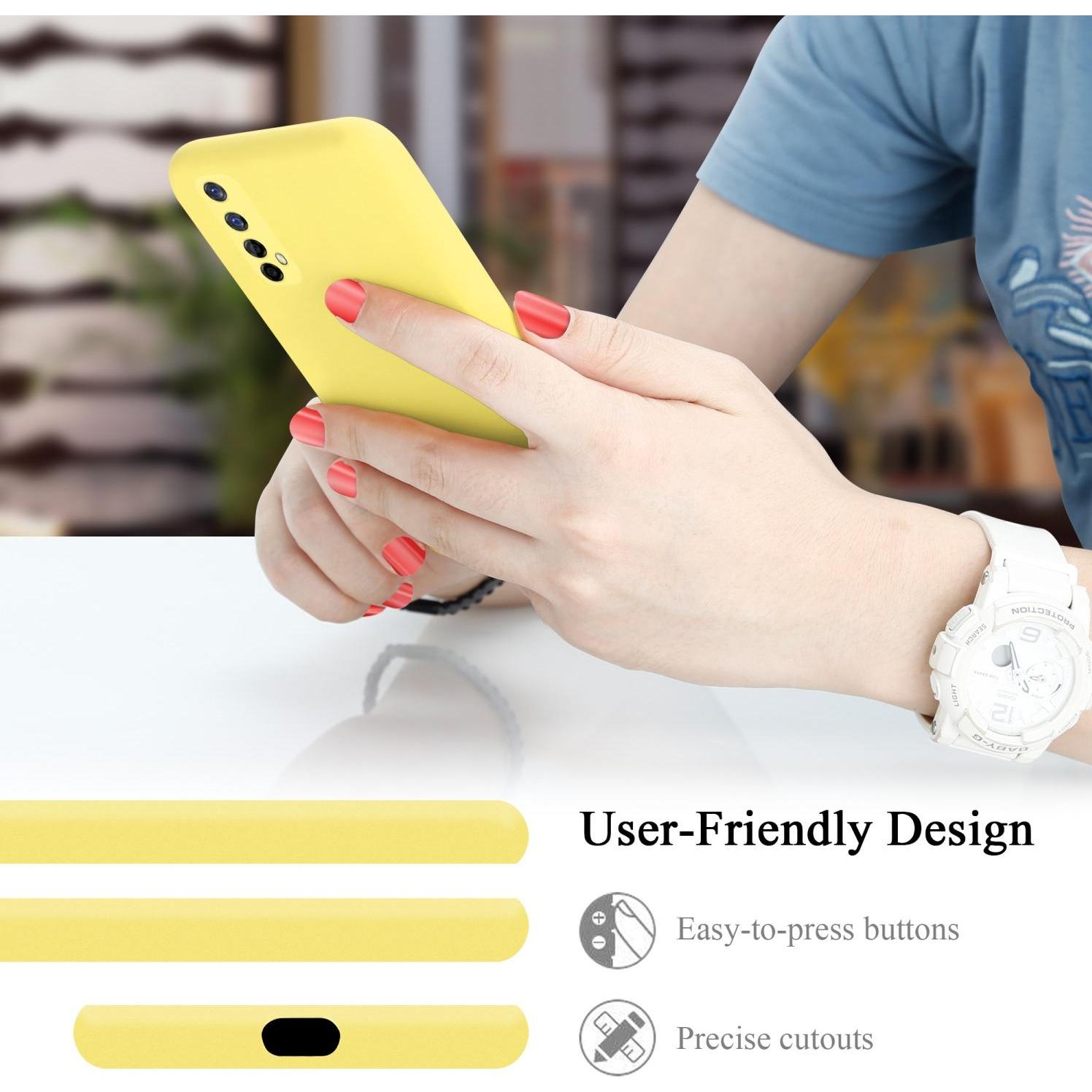 Thumbnail - Cadorabo TPU Liquid Silicone Case Hülle für Realme 7 5G (Realme 7), Smartphone Hülle, Gelb