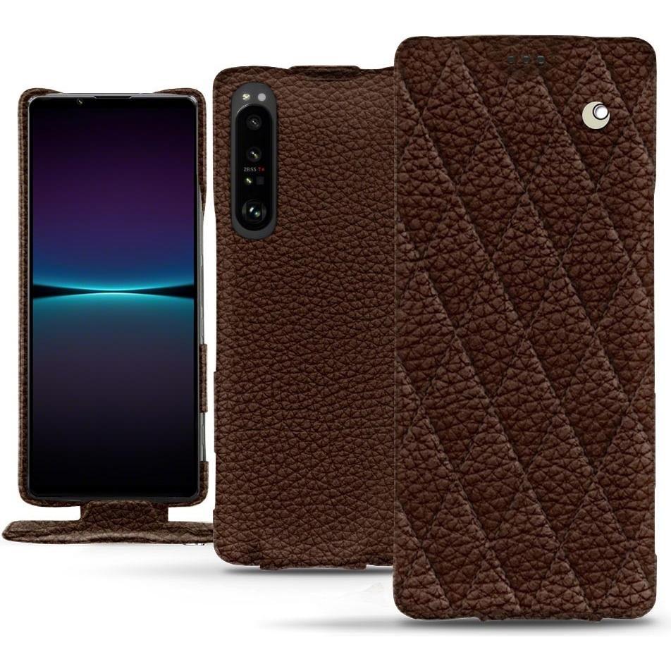 Thumbnail - Noreve Lederschutzhülle vertikal (Sony Xperia 1 IV), Smartphone Hülle, Braun