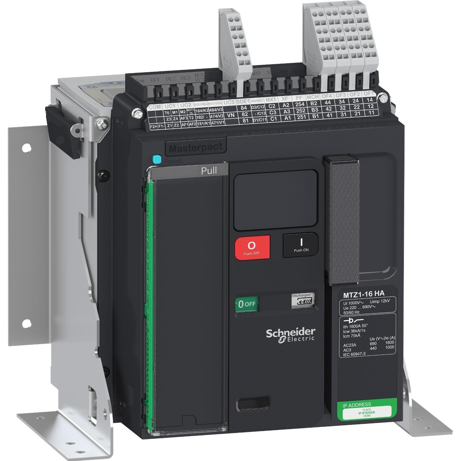 Schneider Electric, Systemstromversorgung, Lasttrennschalter Masterpact MTZ1 1600A HA Icm 60kA/690V 3