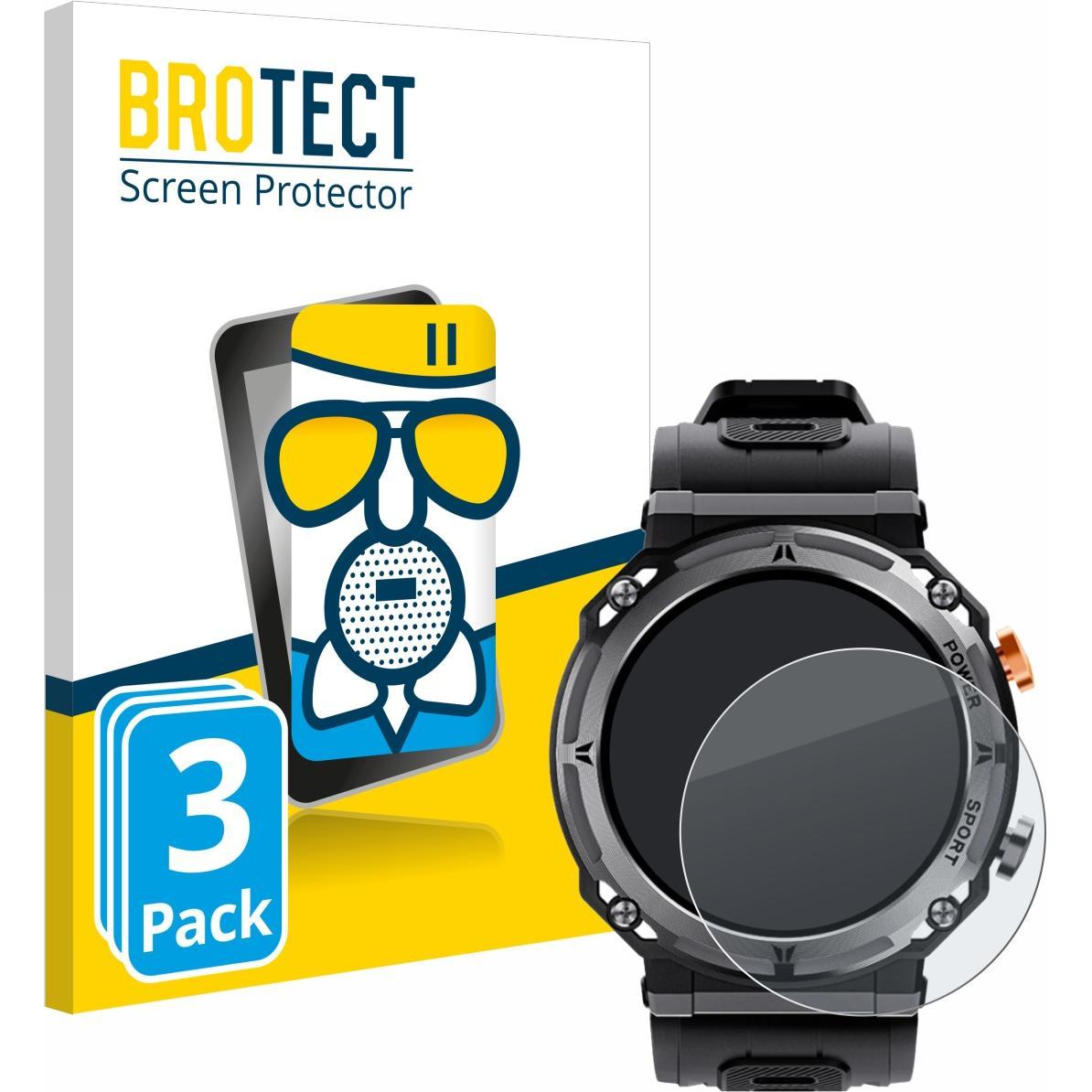 BROTECT Schutzglas Schutzfolie Displayschutz Display Schutz Glas Folie matt, Smartwatch Schutzfolie, Grau
