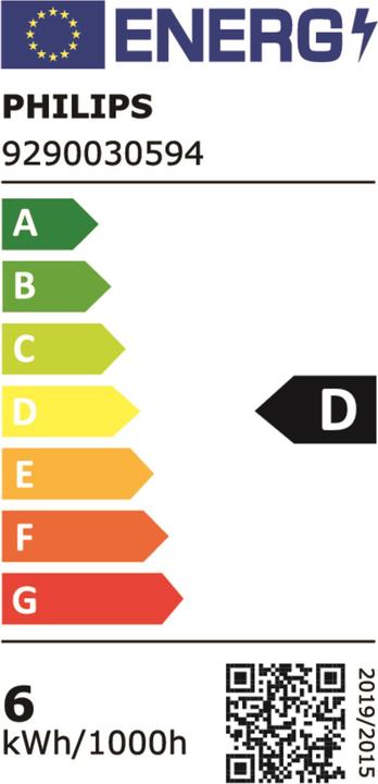 Energy Label Philips Professional Lamp MASTER VLE LEDBulb D 5.9-60W E27 927 ST64 CL G (E27, 806 lm, 1 x)